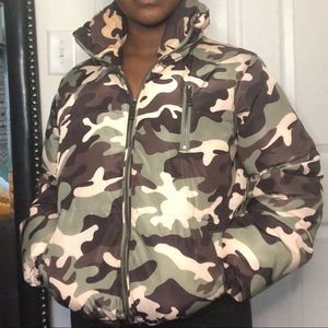 Camo puffer jacket